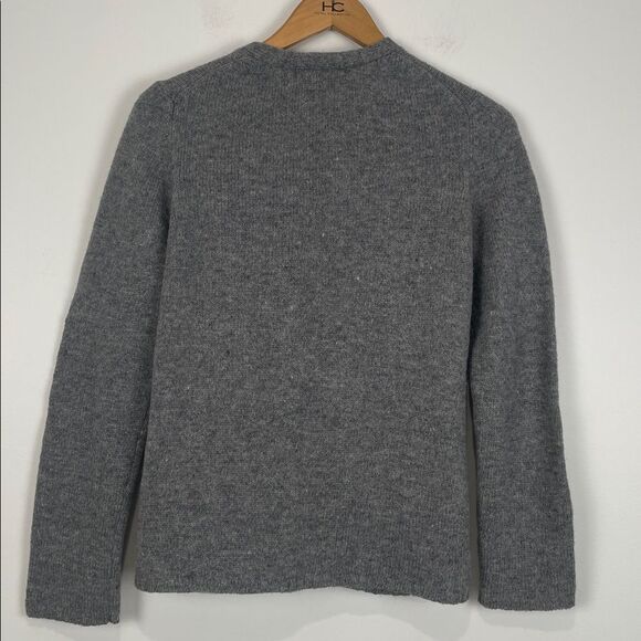 The Limited 100% Wool Cardigan Sweater Women’s Medium Gray Pockets Collegiate - Picture 4 of 6